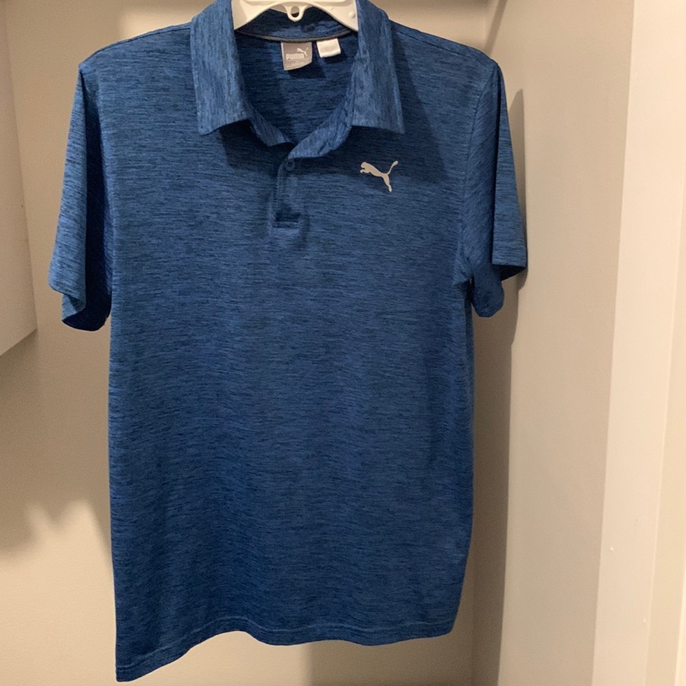Blue Boys Puma Collared Shirt X-Large